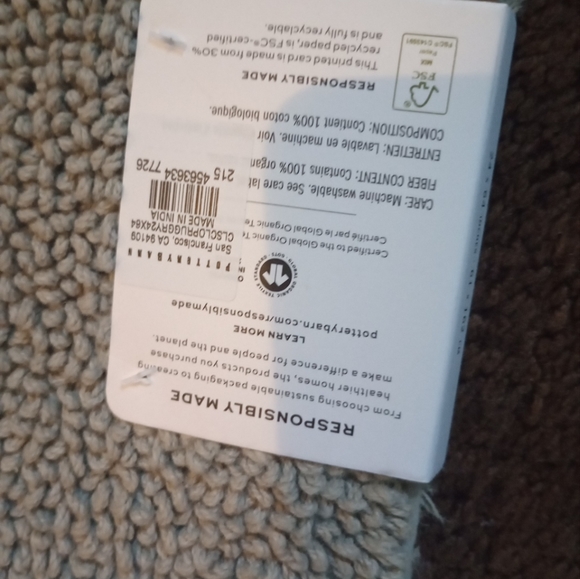 NWOT Pottery Barn Classic Organic Loop Bath Mat, 24 x 64 in, Gray - Picture 3 of 8
